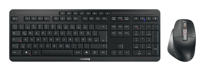 CHERRY Stream desktop ultimate tastatur Mus inkluderet Hjemme/kontor USB + RF Wireless + Bluetooth QWERTZ Tysk Sort