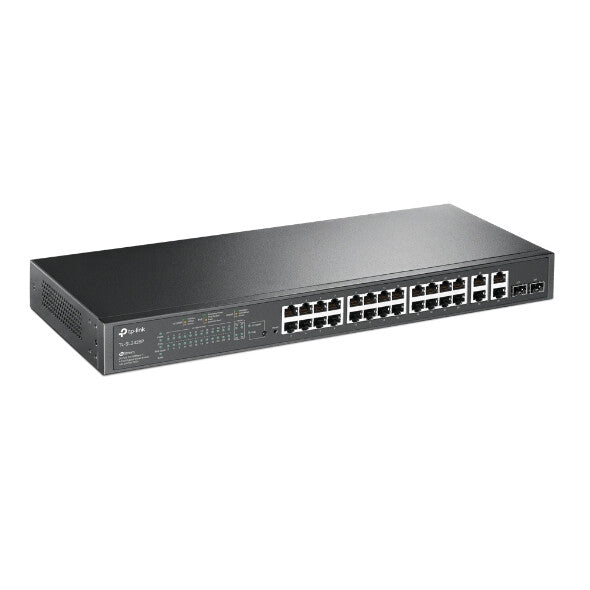 TP-Link JetStream TL-SL2428P netværksswitch Administreret L2 Fast Ethernet (10/100) Strøm over Ethernet (PoE) 1U Sort