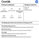 HP EliteStudio 8 AiO G1i U523516GB/512PC Intel Core Ultra 5 235 60,5 cm (23.8") 1920 x 1080 pixel All-in-One PC 16 GB DDR5-SDRAM 512 GB SSD Windows 11 Pro Wi-Fi 7 (802.11be) AI PC Sølv