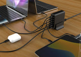 Gembird TA-UC-2A4C-PD75-01-BK oplader til mobil enhed Universel Sort Vekselstrøm Hurtig opladning Indendørs