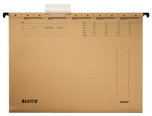 Leitz Alpha hængemappe Pap, Metal A4 Brun