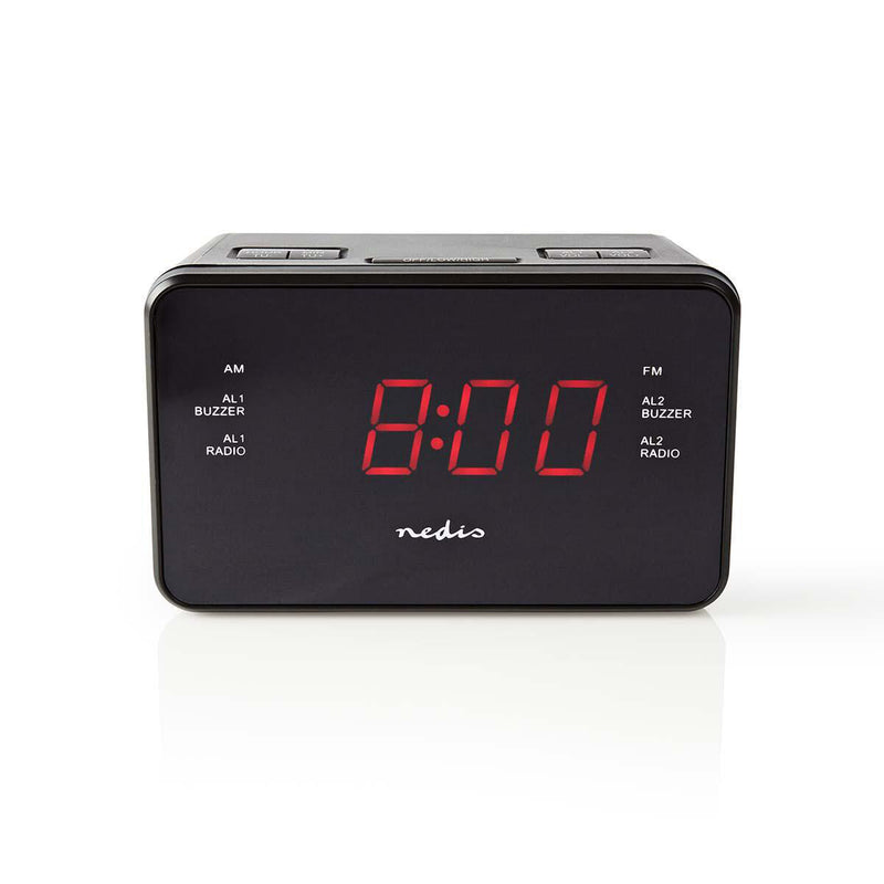 Nedis CLAR002BK vækkeur Digital alarmur Sort