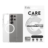 PanzerGlass CARE™ by ® Urban Combat Case Transparent m. Hvid Qi Compatible Samsung Galaxy S25 Ultra