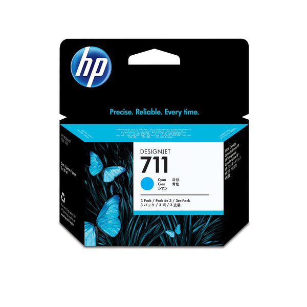 HP 711 DesignJet-blækpatroner med 29 ml, 3 stk., cyan