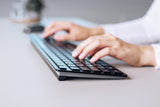 CHERRY KW 9100 SLIM tastatur Universel RF trådløs + Bluetooth Sort