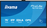 iiyama TE7513A-B2AG skilte display Interaktivt fladpanel 190,5 cm (75") Wi-Fi 500 cd/m² 4K Ultra HD Sort Berøringsskærm Indbygget processer Android 24/7