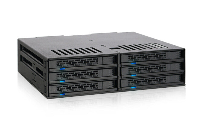 Icy Dock MB326SP-B disk array 0 TB Stativ (1U) Sort