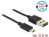 DeLOCK 84804 USB-kabel USB 2.0 0,2 m USB A Micro-USB B 0,48 Gbit/sek. Sort