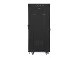 Lanberg free standing rack 19inch cabinet 27U 600x600 glass door LCD flat pack black Fritstående reol