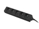Lanberg PS0-05E-0150-BK stikdåse 1,5 m 5 AC stikkontakt(er) Indendørs Sort