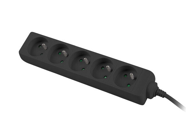 Lanberg PS0-05E-0150-BK stikdåse 1,5 m 5 AC stikkontakt(er) Indendørs Sort