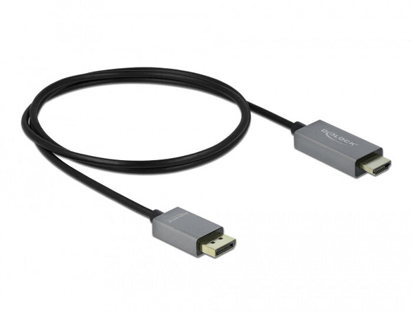 DeLOCK 85928 videokabel adapter 1 m DisplayPort HDMI Sort, Grå
