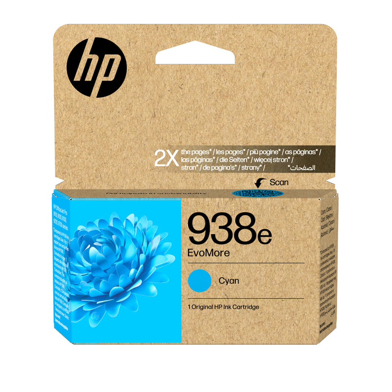 HP Original 938e EvoMore blækpatron, cyan