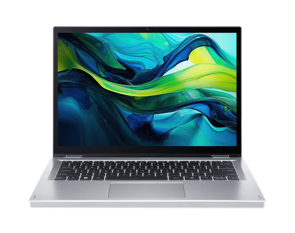 Acer Aspire Go Spin 14 AGSP14-31PT-325W Intel Core 3 N355 Hybrid (2-i-1) 35,6 cm (14") Berøringsskærm WUXGA 8 GB LPDDR5-SDRAM 512 GB SSD Wi-Fi 6 (802.11ax) Windows 11 Home Sølv