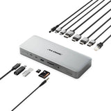 ALOGIC TB4DU4 dockingstation Ledningsført Thunderbolt Grå, Sort