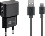 Goobay 44986 oplader til mobil enhed Universel Sort Vekselstrøm Indendørs