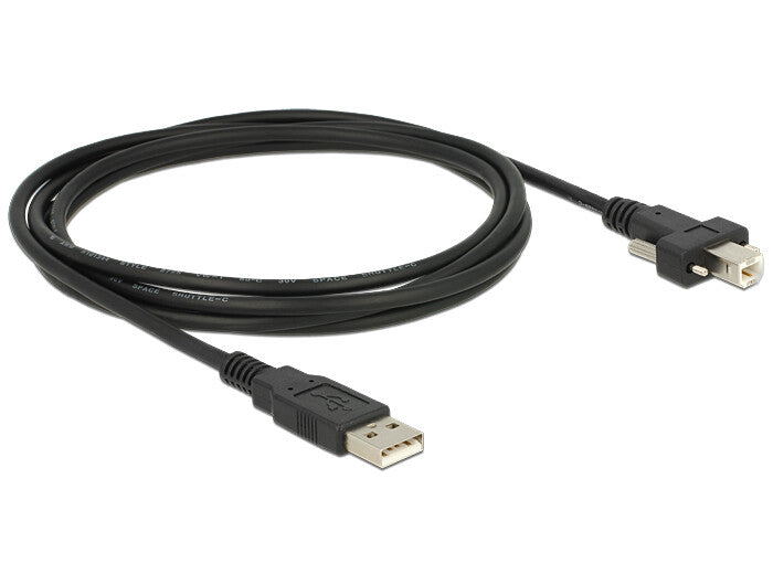 DeLOCK 2m USB 2.0 USB-kabel USB A USB B 0,48 Gbit/sek. Sort
