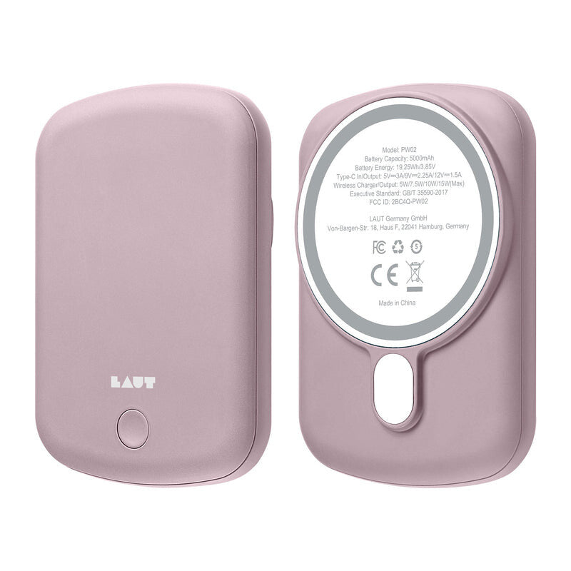 LAUT L_PCH_P powerbank 5000 mAh Trådløs opladning Lyserød