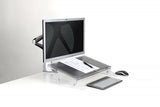 BakkerElkhuizen FlexDesk 640 dokumentholder Plast, Gummi, Stål Lys grå, Transparent