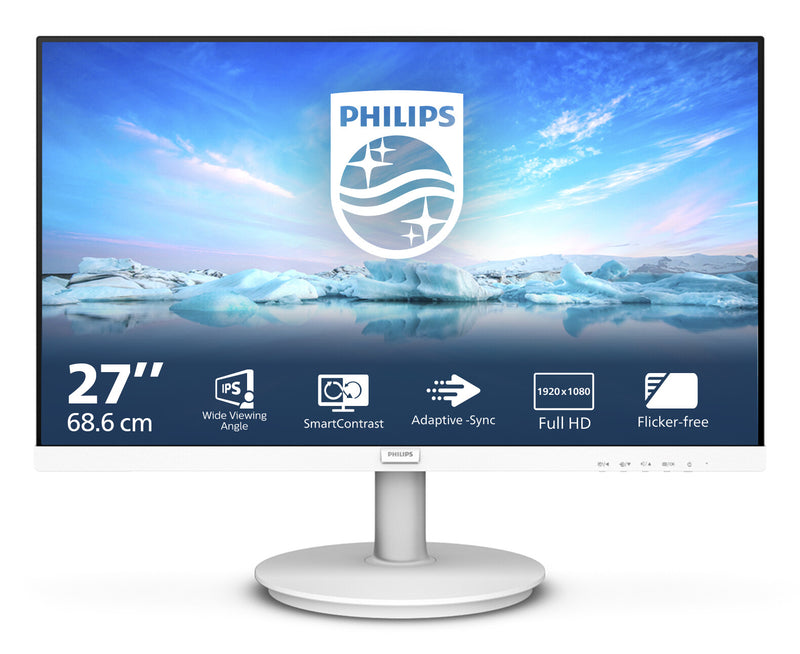 Philips V Line 271V8AW/00 computerskærm 68,6 cm (27") 1920 x 1080 pixel Fuld HD LCD Hvid
