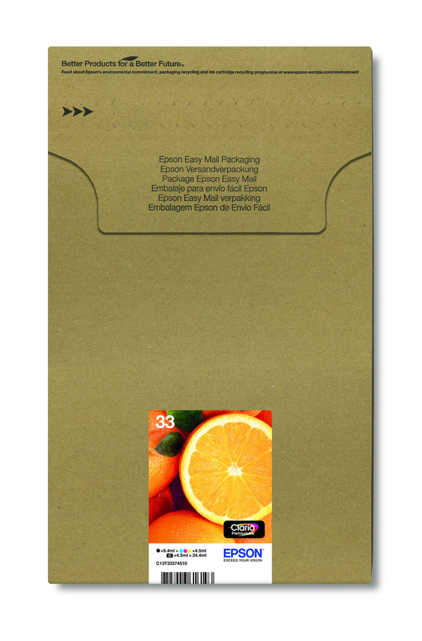 Epson Oranges C13T33374510 blækpatron 1 stk Original Standard udbytte Sort, Foto sort, Blå, Magenta, Gul