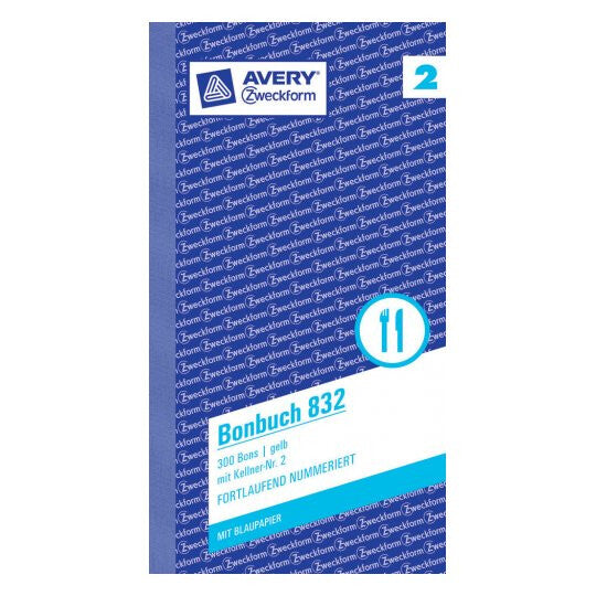 Avery 832 billet og billetrulle 300 stk