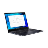 Acer TravelMate TMP414RN-55-TCO-58UA Intel Core Ultra 5 225U Hybrid (2-i-1) 35,6 cm (14") Berøringsskærm WUXGA 16 GB DDR5-SDRAM 512 GB SSD Wi-Fi 7 (802.11be) Windows 11 Pro Tysk Blå