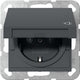 GIRA System 55 stikkontakt Schuko Anthracit