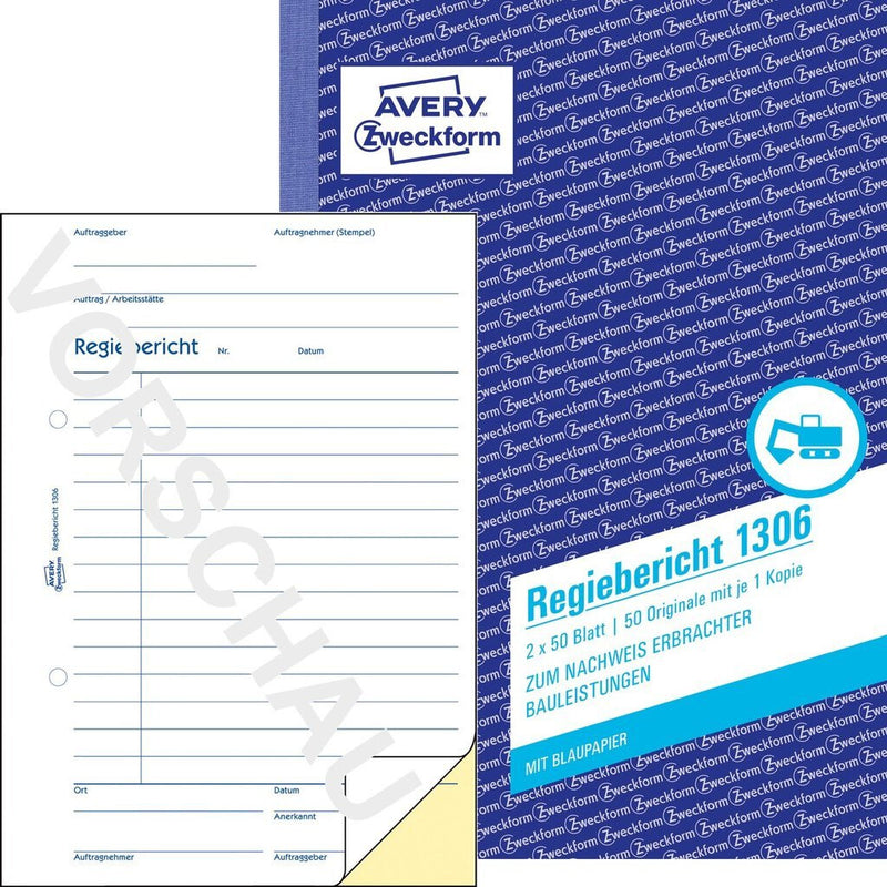 Avery 1306 regnskabsblanket og -bog A5 50 Sider