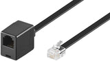 Goobay 68264 telefonkabel 6 m Sort