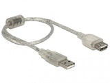 DeLOCK 82244 USB-kabel USB 2.0 0,3 m USB A 0,48 Gbit/sek. Transparent