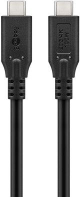 Goobay 74194 USB-kabel USB4 Gen 2x2 0,5 m USB C 20 Gbit/sek. 100 W Sort