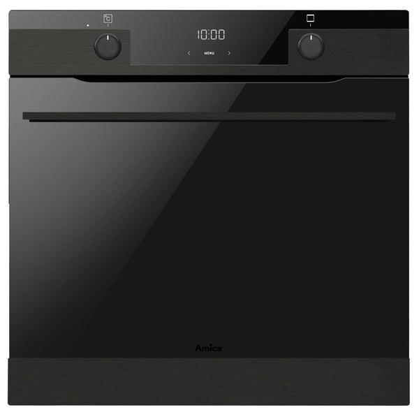 Amica TED37739ArBA+V STEAM PIZZA Stor Sort, Rustfrit stål Sensor, Dreje
