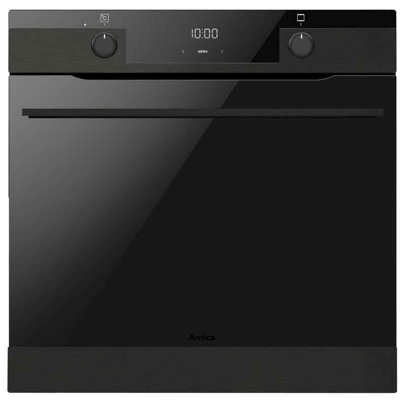 Amica TED37739ArBA+V STEAM PIZZA Stor Sort, Rustfrit stål Sensor, Dreje