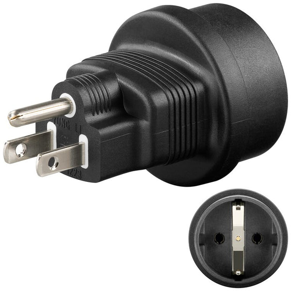 Goobay 95308 strømstik adapter Type F Type B Sort