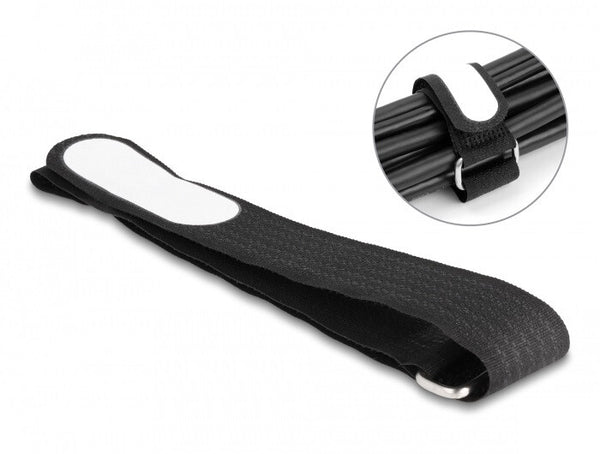 DeLOCK 19619 kabelsamler Krog og løkke kabelbinder Nylon Sort 5 stk