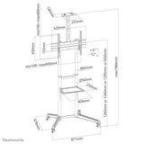 Neomounts FL50-550BL1 multimedie vogn & stand Sort Transportabelt gulvstativ