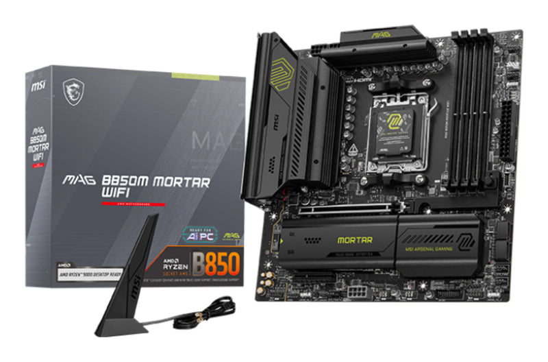 MSI MAG B850M MORTAR WIFI bundkort AMD B850 Sokkel AM5 micro ATX