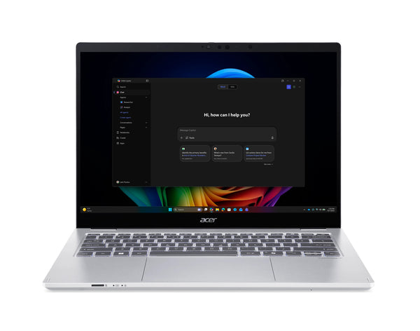 Acer TravelMate P4 Spin 14 AI TMP414RN-56-TCO-578L Intel Core Ultra 5 325 Hybrid (2-i-1) 35,6 cm (14") Berøringsskærm WUXGA 16 GB DDR5-SDRAM 512 GB SSD Wi-Fi 7 (802.11be) Windows 11 Pro Sølv