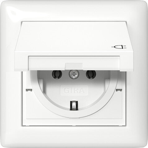 GIRA 415703 stikkontakt Schuko Hvid