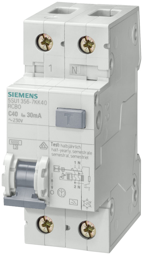 Siemens 5SU1356-6KK16 kredsløbsafbryder Reststrøm enhed Type A 2