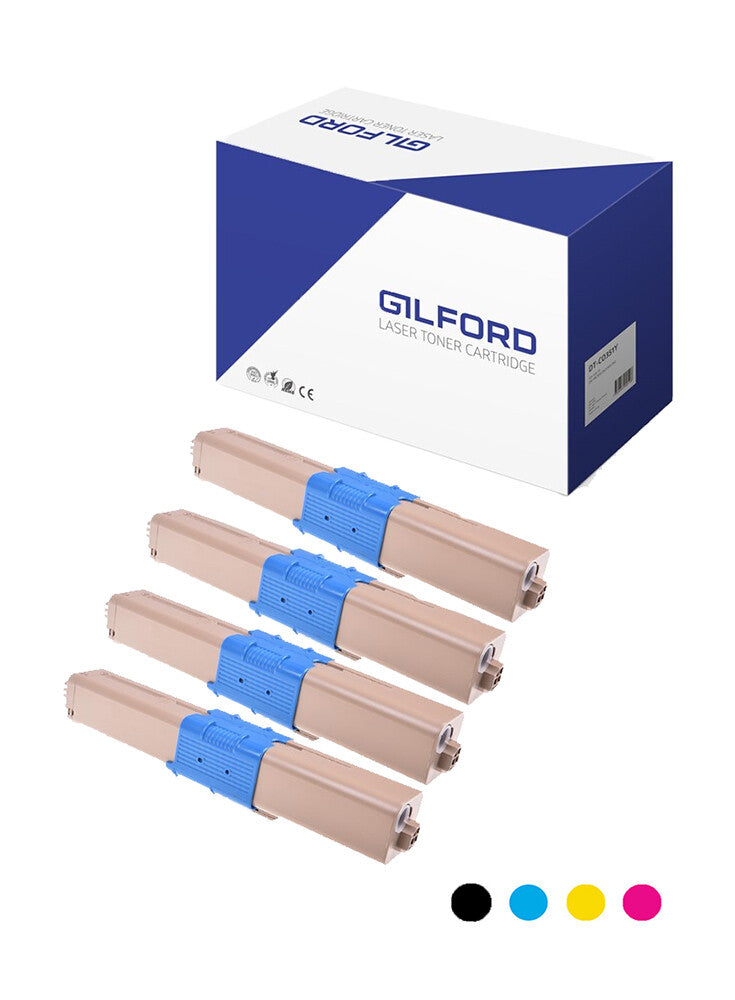 Gilford 44469706#KIT tonerpatron 1 stk Kompatibel Sort, Blå, Magenta, Gul