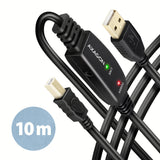 Axagon ADR-210B USB 2.0 A-M -> B-M active connecting/repeater cable 10m - Kabel - Digital/Daten USB-kabel USB A USB B 0,48 Gbit/sek. Sort