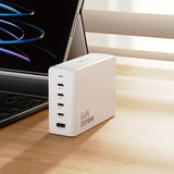DUDAO A228EU 228Watt GaN 4xUSB-C+ 1xUSB-A Universel Hvid Vekselstrøm Hurtig opladning Indendørs