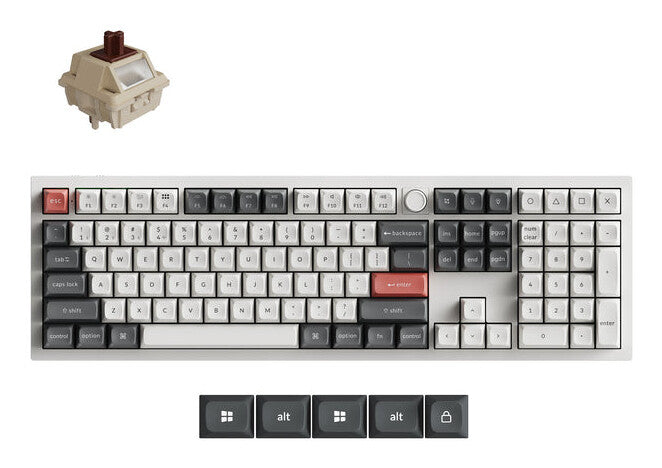 Keychron Q6 Ultra 8K tastatur Universel USB + RF Wireless + Bluetooth Hvid
