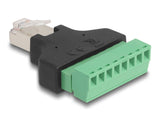 DeLOCK 66471 kabel kønsskifter RJ45 Terminal block-8 pin Sort, Grøn