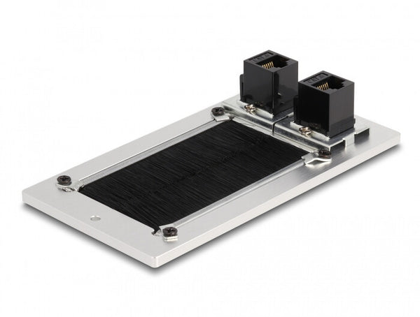 DeLOCK 66896 stikkontakt 2 x RJ-45 Sort, Hvid