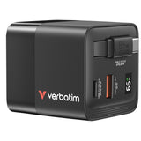 Verbatim GaN Charger 65W Universel Sort Vekselstrøm Hurtig opladning Indendørs