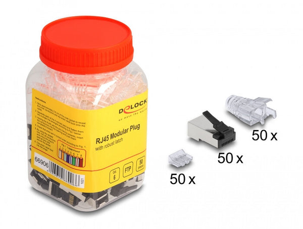 DeLOCK 66906 kabelsamler RJ-45 Sort, Metallic, Transparent