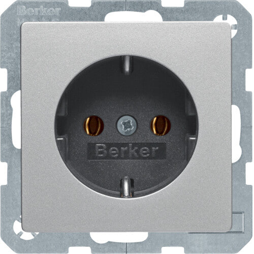 Hager 47436084 stikkontakt Type F Aluminium